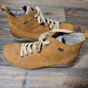 Remonte Womens Boots Size 40 US 9 Brown Leather Lace Up